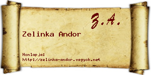 Zelinka Andor névjegykártya